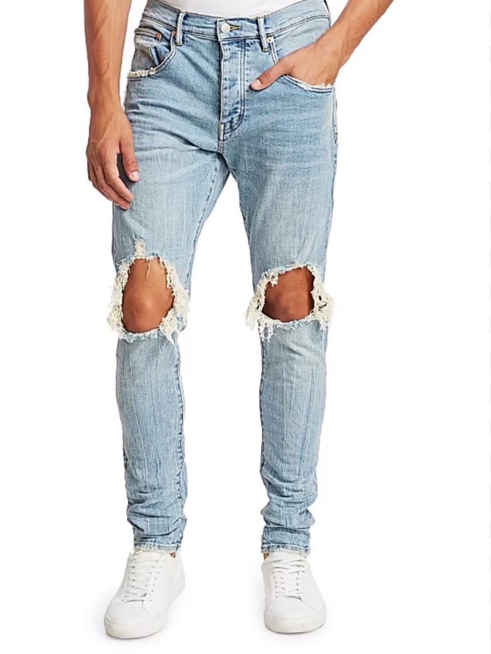 Abercrombie & Fitch Light Blue Ripped Skinny Jeans